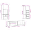 vidaXL 6-tlg. Wohnwand mit LED-Beleuchtung Grau Sonoma Holzwerkstoff