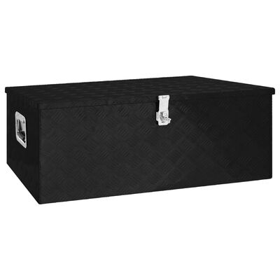 vidaXL Aufbewahrungsbox Schwarz 100x55x37 cm Aluminium