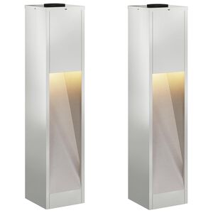 vidaXL Solar LED Wegeleuchte 2 stk. Warmes Wei&szlig; 18 x 18 x 80 cm