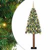 vidaXL Schlanker Weihnachtsbaum mit 300 LEDs mit St&auml;nder Gr&uuml;n 180 cm