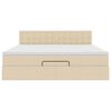 vidaXL Ottoman-Bett mit Matratze Creme 180x200 cm Stoff