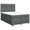 vidaXL Boxspringbett mit Matratze Dunkelgrau 140x190 cm Stoff