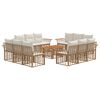 vidaXL Gartensofa-set 13 stk. Nat&uuml;rlich und Cremwei&szlig; Poly-Rattan