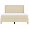 vidaXL Boxspringbett mit Matratze Creme 180 x 200 cm Stoff