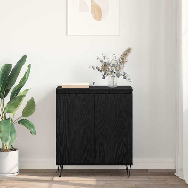 vidaXL Sideboard Schwarz Eichen-Optik 60 x 35 x 70 cm Holzwerkstoff