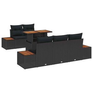 vidaXL Gartensofa-set 6 Stk. Schwarz und Braun