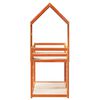 vidaXL Etagenbett mit Dach Wachsbraun 75x190 cm Massivholz Kiefer