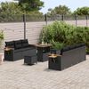 vidaXL Gartensofa-set mit Kissen 13 pcs Schwarz Poly-Rattan