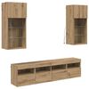vidaXL TV Wand Einheiten mit LED 5 stk. Artisan-Eiche Holzwerkstoff