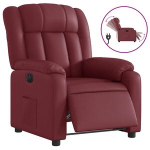 vidaXL Relaxsessel Elektrisch Weinrot Kunstleder