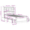 vidaXL Massivholzbett mit Regal ohne Matratze Wei&szlig; 90x200 cm Kiefer