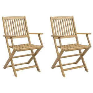 vidaXL Klappst&uuml;hle, 2 St&uuml;ck, 58 x 54,5 x 90 cm, Massivholz Akazie