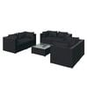 vidaXL 7-tlg. Garten-Lounge-Set mit Kissen Poly Rattan Schwarz