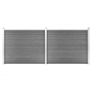 vidaXL Zaunelement Set WPC 353x146 cm Grau