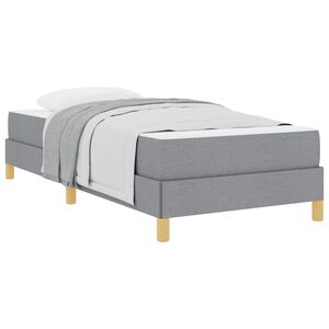 vidaXL Boxspringbett mit Matratze Hellgrau 90 x 200 cm Stoff