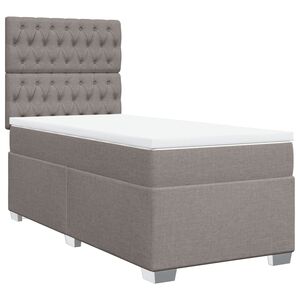 vidaXL Boxspringbett mit Matratze Taupe 80x200 cm Stoff