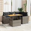vidaXL 5-tlg. Garten-Sofagarnitur mit Kissen Grau Poly Rattan