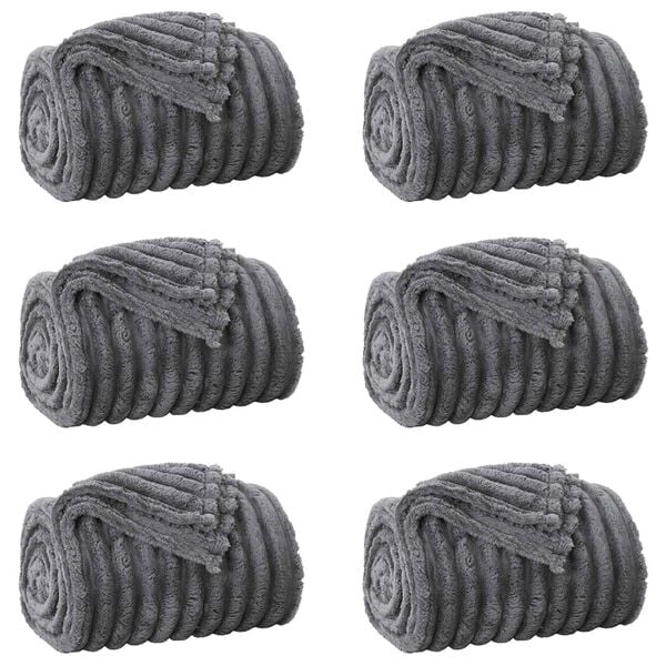 vidaXL Wohndecken 6 pcs Dunkelgrau 200 x 150 cm Fleece