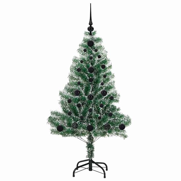 vidaXL K&uuml;nstlicher Weihnachtsbaum beschneit mit LED Licht 120 cm