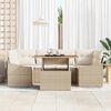 vidaXL Garten-Sofa-Set mit Speicher 7 pcs Beige Poly Rattan