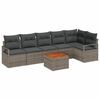 vidaXL Gartensofa-set 7 stk. Grau Poly-Rattan