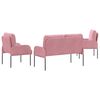 vidaXL Sofagarnituren mit Kissen 3 pcs Rosa 115 x 56 x 80 cm Sperrholz