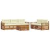 vidaXL Outdoor-Sofagarnitur mit Kissen 6 pcs Natur und Creme