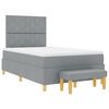 vidaXL Boxspringbett mit Matratze Hellgrau 120 x 200 cm Stoff