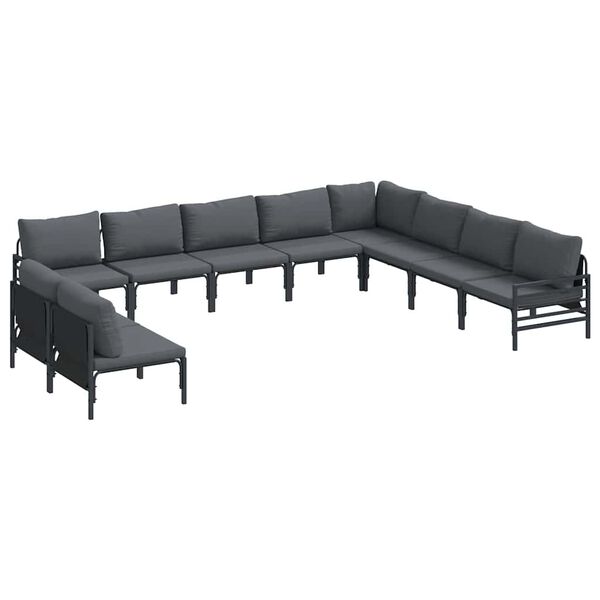 vidaXL Garten-Sofa-Set 10 pcs Anthrazit Stahl