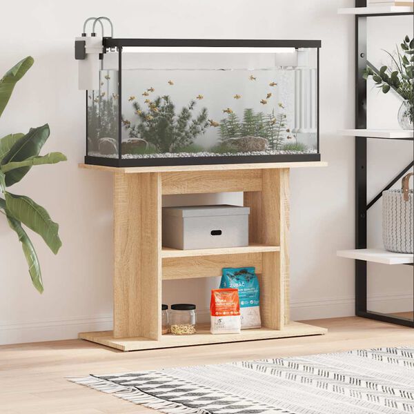 vidaXL Aquariumst&auml;nder Sonoma-Eiche 80x35x60 cm Holzwerkstoff
