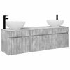 vidaXL Badezimmerschrank-Set 3 stk. Betongrau 49 x 44,5 x 66,5 cm