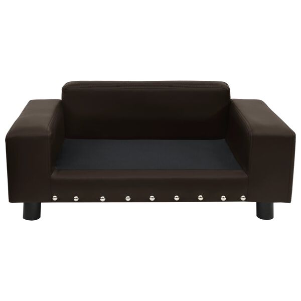 vidaXL Hundesofa Braun 81x43x31 cm Plüsch und Kunstleder