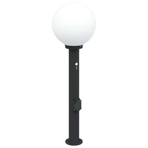 vidaXL Pollerleuchte mit Sensor und Steckdose 80 cm Schwarz IP44
