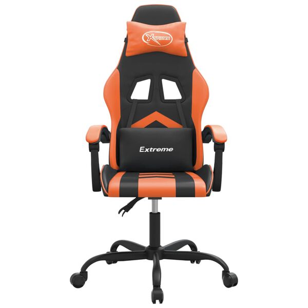 vidaXL Gaming-Stuhl Drehbar Schwarz und Orange Kunstleder