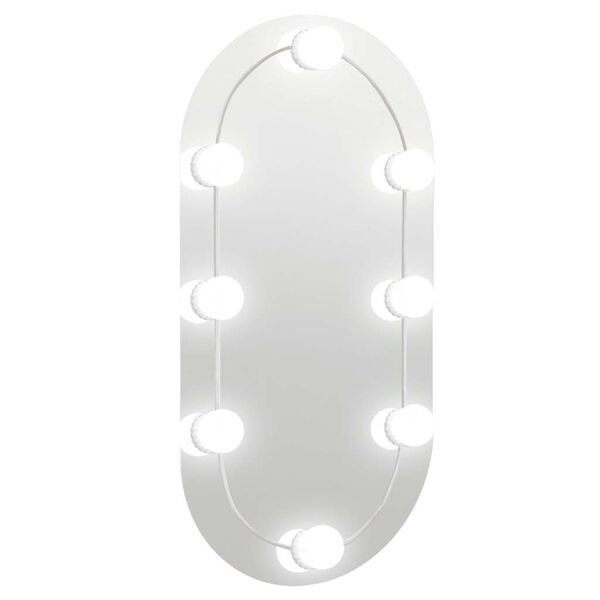 vidaXL Spiegel mit LED-Leuchten 60x30 cm Glas Oval