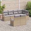 vidaXL Sofa Set mit Kissen 7 pcs Beige Poly Rattan