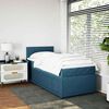 vidaXL Boxspringbett mit Matratze Blau 100x200 cm Samt