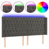 vidaXL LED Kopfteil Dunkelgrau 183x16x118/128 cm Samt