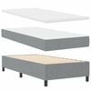 vidaXL Boxspringbett mit Matratze Hellgrau 90 x 200 cm Stoff
