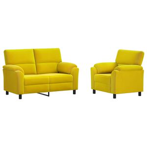 vidaXL Sofa-Set 2 pcs Gelb Samt