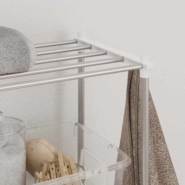 vidaXL Waschmaschinenregal Wei&szlig; 70 x 27 x 136 cm Aluminium