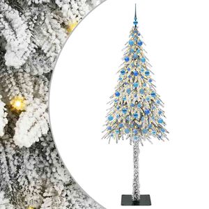 vidaXL Weihnachtsbaum mit 300 LEDs Wei&szlig; 210 cm PE und Stahl