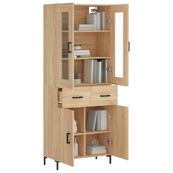vidaXL Highboard Sonoma-Eiche 69,5x34x180 cm Holzwerkstoff