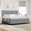 vidaXL Boxspringbett mit Matratze mit LED Hellgrau 200 x 200 cm Stoff
