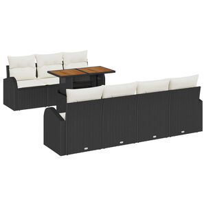 vidaXL Garten-Sofa-Set 8 stk. Schwarz und Creme