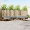 vidaXL Outdoor-Sofagarnitur mit Kissen 8 pcs Nat&uuml;rlich und Hellgrau