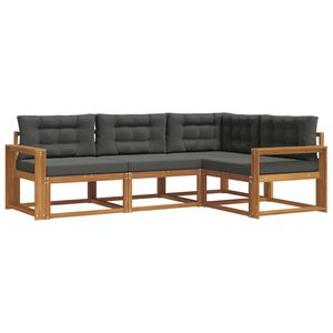 vidaXL Outdoor-Sofagarnitur mit Kissen 4 pcs Natur und Anthrazit