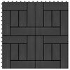 vidaXL Terrassenfliese 11 pcs Schwarz 30 x 30 cm WPC