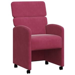vidaXL Esszimmerst&uuml;hle mit Rollen 2 stk. Samt Weinrot 58 x 65 x 98 cm