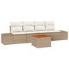 vidaXL Gartensofa-set mit Kissen 5 pcs Beige Poly-Rattan